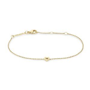 14K GOLD INITIAL HEART BRACELET M engraved zoe chicco